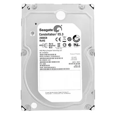 Seagate Constellation ES.3 ST2000NM0023 2TB 7.2K 3.5  SAS DVR NAS SERVER • £10