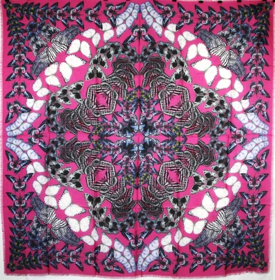 $328.07 • Buy Alexander McQueen Multi-color Modal/Wool Metamorphosis Print Shawl 531338 5688