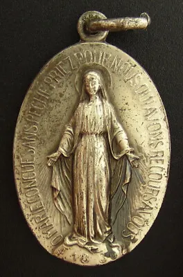 Vintage Large Mary Miraculous Medal Religious Holy Catholic • $15.99