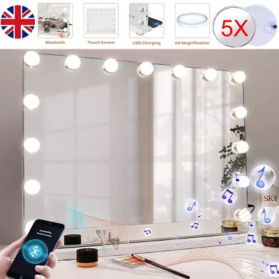 Hollywood Vanity Mirror With Lights And Bluetooth With Lights 15 LED Dimmable UK • £65.90