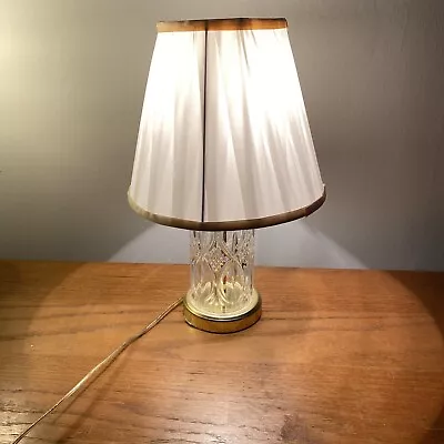 Vintage Table Lamp Glass Crystal Clear Brass Insert Polished Brass MCM Pineapple • $29.99