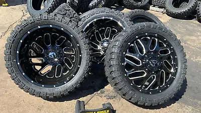 6 NEW 22  8x165 Fuel TRITON Dually Wheel 35125022  Tires Chevy   RAM 3500  8x6.5 • $4700