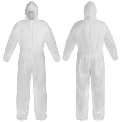 £5.38 • Buy Disposable Coverall Overall Boilersuit Hood Painters Protective Suit WHITE
