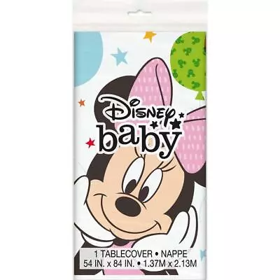 Baby Minnie Mouse 1st Birthday Plastic Table Cover Baby Party Supplies 1 Ct New • $6.50