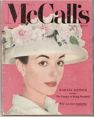 March 1957 McCall's Magazine; Marlene Dietrich “The Danger Of Being Beautiful” • $15.50