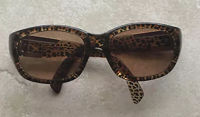 Vintage Escada E1004 Brown Cheetah Oval Designer Sunglasses FRAMES ONLY France • $29.98