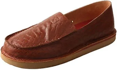Twisted X Men Driving Moc Casual Shoe Woven Leather Slip On Tawny Brown Mcl0003 • $39.99
