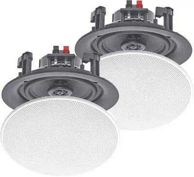 2x 8inch Ceiling Speakers 180W White Moisture Resistant B402C • £51.60