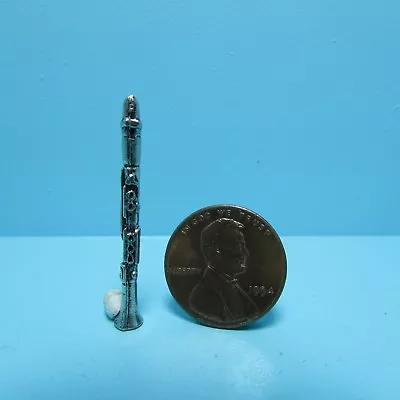 Dollhouse Miniature Metal Clarinet Musical Instrument CAR04474 • $2.24