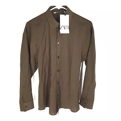 ZARA Womens Shirt Size Small Brown Wool Blend NEW NWT $69.90 Style 9043/631 • $10.35