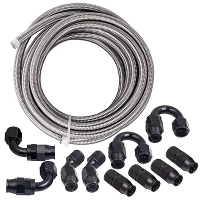 AN10 AN -10 10AN 20FT PTFE E85 Ethanol Oil Line Fuel Hose End Fittings 6 Meters • $122