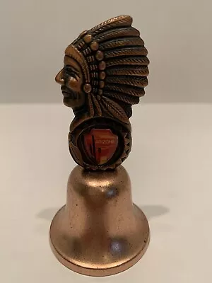 Arizona Indian Chief/ Native American Metal Souvenir Collector Bell 3 1/2  Tall • $15