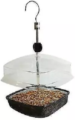 Elitezotec New Hanging Mealworm Feeder Adjustable Roof Bird Feeder Food Watcher • £14.30