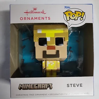 2022 Hallmark Ornament Minecraft Steve Golden Armour Funko Pop • $9.99