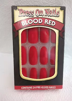 Fright Night 24 Pre-Glued Press On  Nails Blood Red Velvet • $8.99