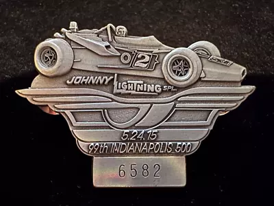 $75 • Buy 2015 Indy 500 99th Silver Pit Badge Al Unser Sr. Johnny Lightning Parnelli Jones