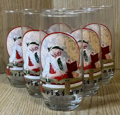 Set Of 6 Vintage 1920 Curtis Pub Co. Coca-Cola Christmas Norman Rockwell Glasses • $35