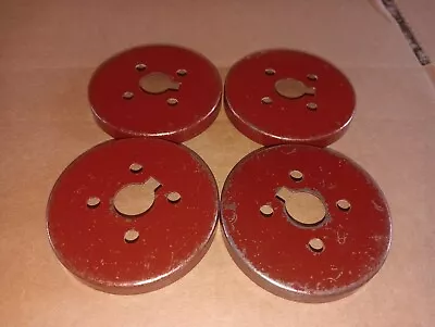 Set X 4 Pcs #137 Pre War Dark Red Meccano Stamped Flanged Wheel • £4