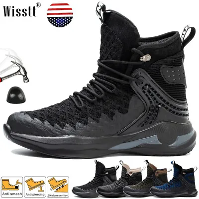 Mens Safety Shoes Steel Toe Work Boots Construction Indestructible Sneakers USA • $34.99