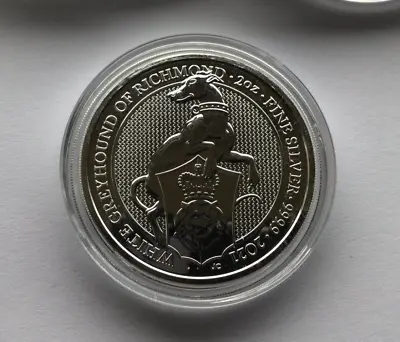 Queen's Beasts Royal Mint 2oz Greyhound 999 Silver Coin 2021 Airtight Capsule • £68