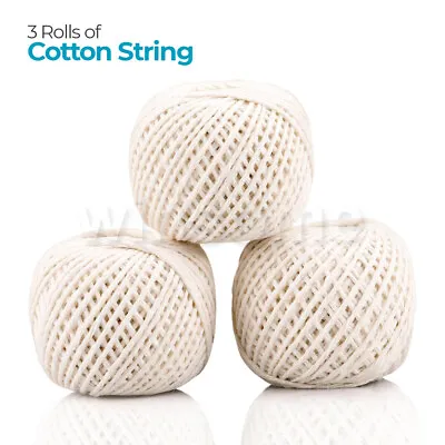 £3.59 • Buy 3x Cotton String 2mm Twine Rope Twisted Cord Jute Rope String Art Crafts Macramé