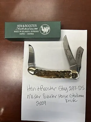 Hen & Rooster Stag 293-DS/MQH Master Quarter Horse Stockman Knife • $165