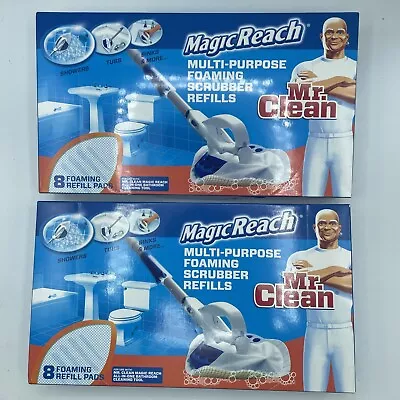 2 Mr. Clean Magic Reach Multi Purpose Foaming Scrubber 8 Pad Refill Box • $54.95