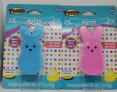 $11.99 • Buy LOT OF 2 Peeps Putty Easter Basket Gift Reusable Plastic Container 