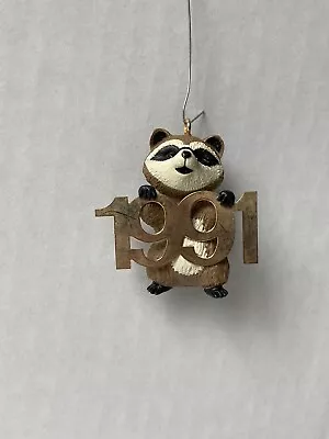 Hallmark 1991 Fabulous Decade Series #2 Raccoon Christmas Ornament • $7.98