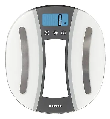 Salter White/Silver Curve Digital Analyser Bathroom Scale 180kg • £16.88