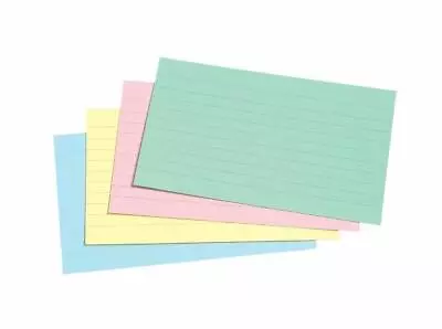 Record Cards Revision/Flash/Feint Ruled Coloured For School/office 100 Cards 5x3 • £3.25