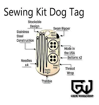 Sewing Kit Dog Tag: Survival Sewing Necklace • $12.50