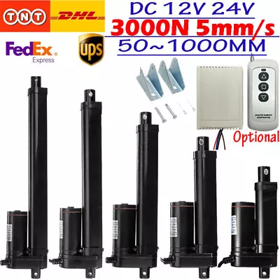 3000N Electric Linear Actuator Motor 12V 24V 50mm 800mm 1000mm Waterproof Fast • £17.87