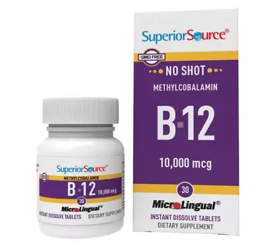 Superior Source No Shot Vitamin B12 Methylcobalamin 10000 Mcg 30 Count • $25.49