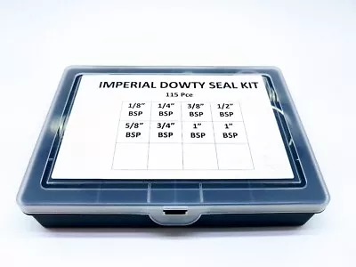 115 Pce IMPERIAL BSP DOWTY BONDED SEAL/WASHER KIT SELF CENTERING 1/8 To 1  BSP * • £24.95