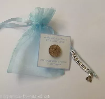 PERSONALISED LUCKY SIXPENCE GIFT Male Female 1st 16th 18th 21st 50th Birthday • £5.50