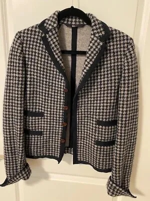 Sale 45r By 45rpm  100% Wool Houndstooth Navy/gray Jacket/blazer Size 3 • $299