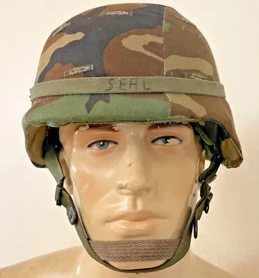 Us Military Pasgt W/kevlar Ballistic Combat Helmet (complete) Small  S-1 • $119.50