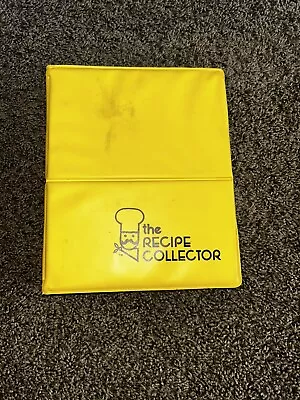 Vintage Recipe Collector Binder W Old Clipped Recipes Plastic Sleeves Yellow • $18.99