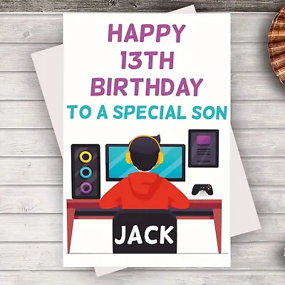 Personalised Gaming Birthday Card Gamer Teenage Grandson Son Nephew Brother • £2.80