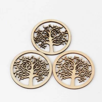 $6.77 • Buy 10pcs Mini Wooden Tree Patterns 50mm Wood Tree Embellishments Scrapbooking Craft