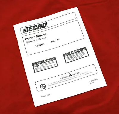 Echo Power Leaf Blower PB-200 Owners Manual - English / Spanish 23 Pages EACH • $5.98