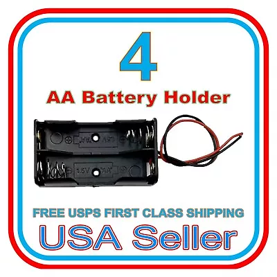 AA Battery Holder Case Box With Wire Leads For 2X AA Batteries 3V 4pcs • $5.99