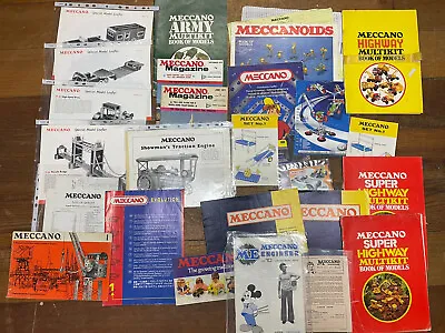 Job Lot  25 Meccano Leaflets Multikit BOOK OF MODELS Instructions Mags Leaflets • £35