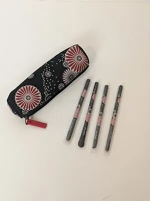 Mary Kay Makeup Brush Set Of 4 And Bag RARE Red Black Case • $25