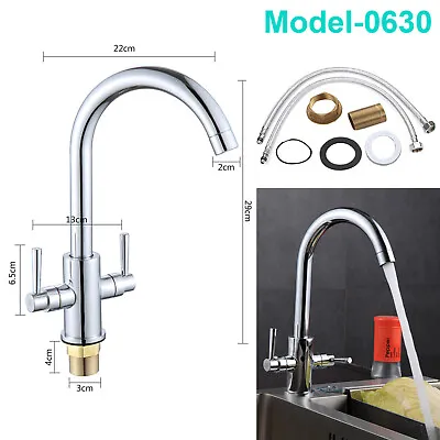 £28.23 • Buy Kitchen / Bathroom Sink Taps Single / Twin Lever Basin Mixer Tap Brass Faucet 