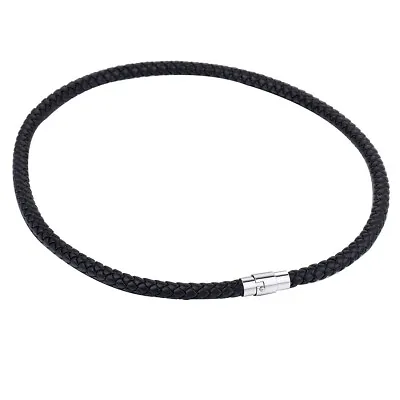 Braided Rope Cord Necklace Mens Chain Man-made Leather Choker 4/6/8mm 16-24 Inch • $8.59