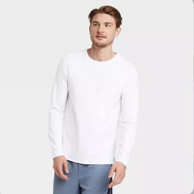 All In Motion Men's M Medium Long Sleeve Performance T-Shirt White New • $12.88