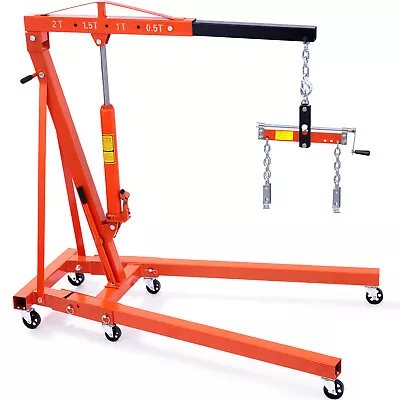 VEVOR Engine Hoist Leveler 4400 Lb/2 Ton Cherry Picker Shop Crane Load Lift Tool • $399.99