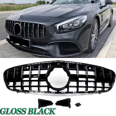 GT Style Grille For Benz R231 SL450 SL500 SL550 Front Grille Gloss Black 17-21 • $146.98